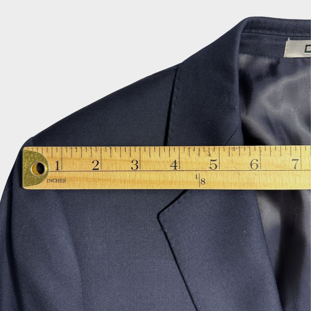 DKNY Men's Blazer Sport Coat Two Button Jacket 40R Navy Blue 2-Vent 100% Wool - Picture 3 of 10